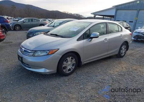 2012 Honda Civic Hybrid z USA, uszkodzony, nr VIN JHMFB4F39CS000146